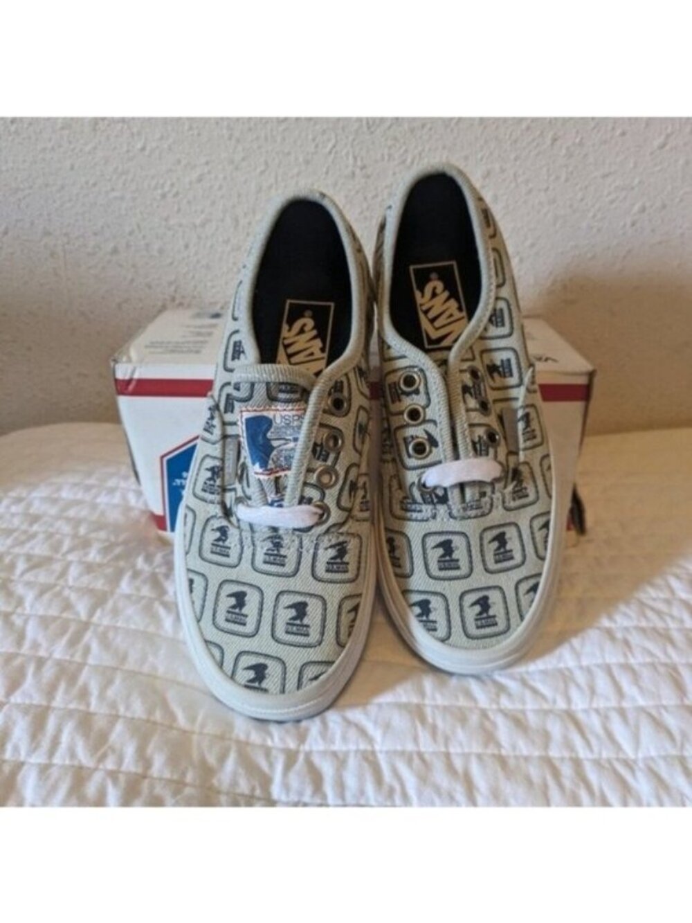 Vans USPS Postal Service Women Authentic Denim and White Eagle Rare Shoes 0826 - Picture 3 of 11
